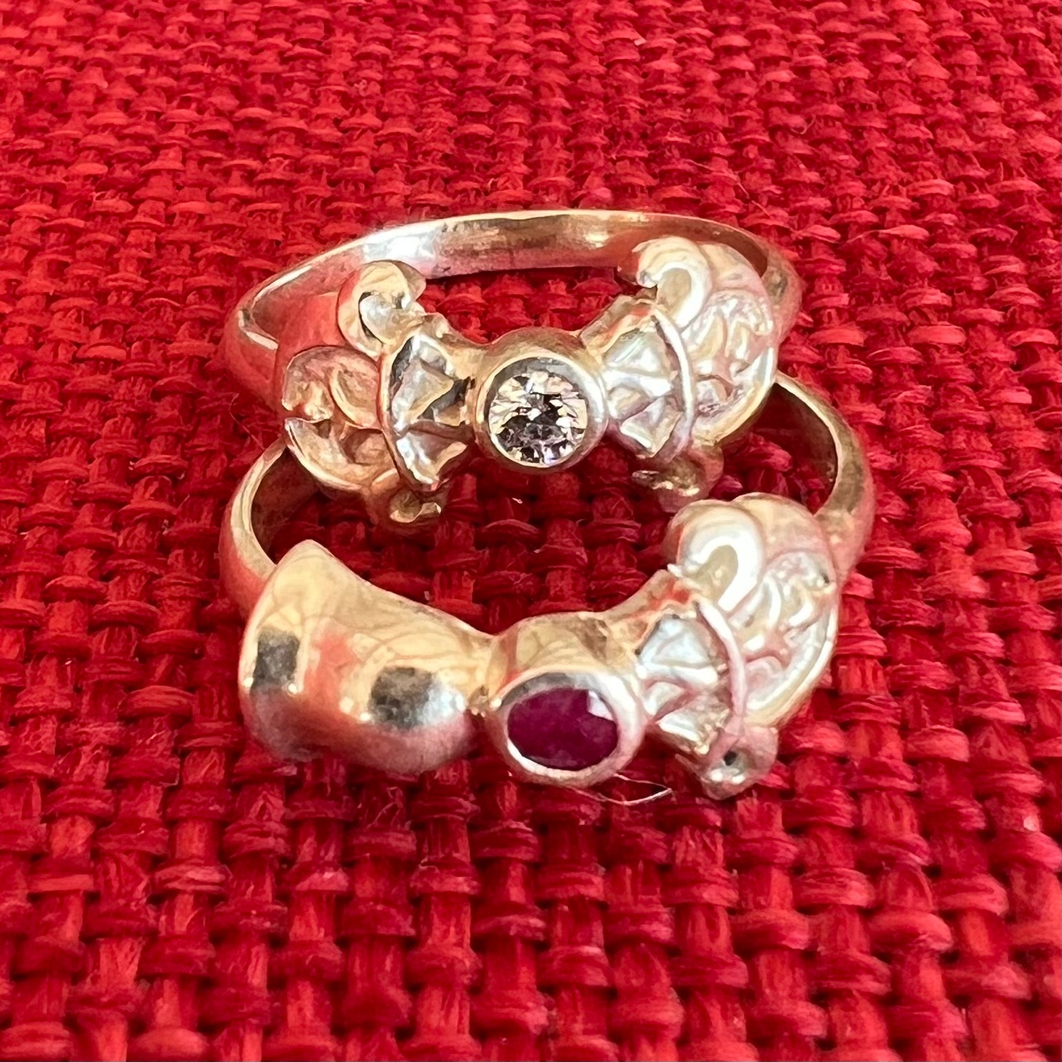 Set of Silver Bell & Dorje Rings