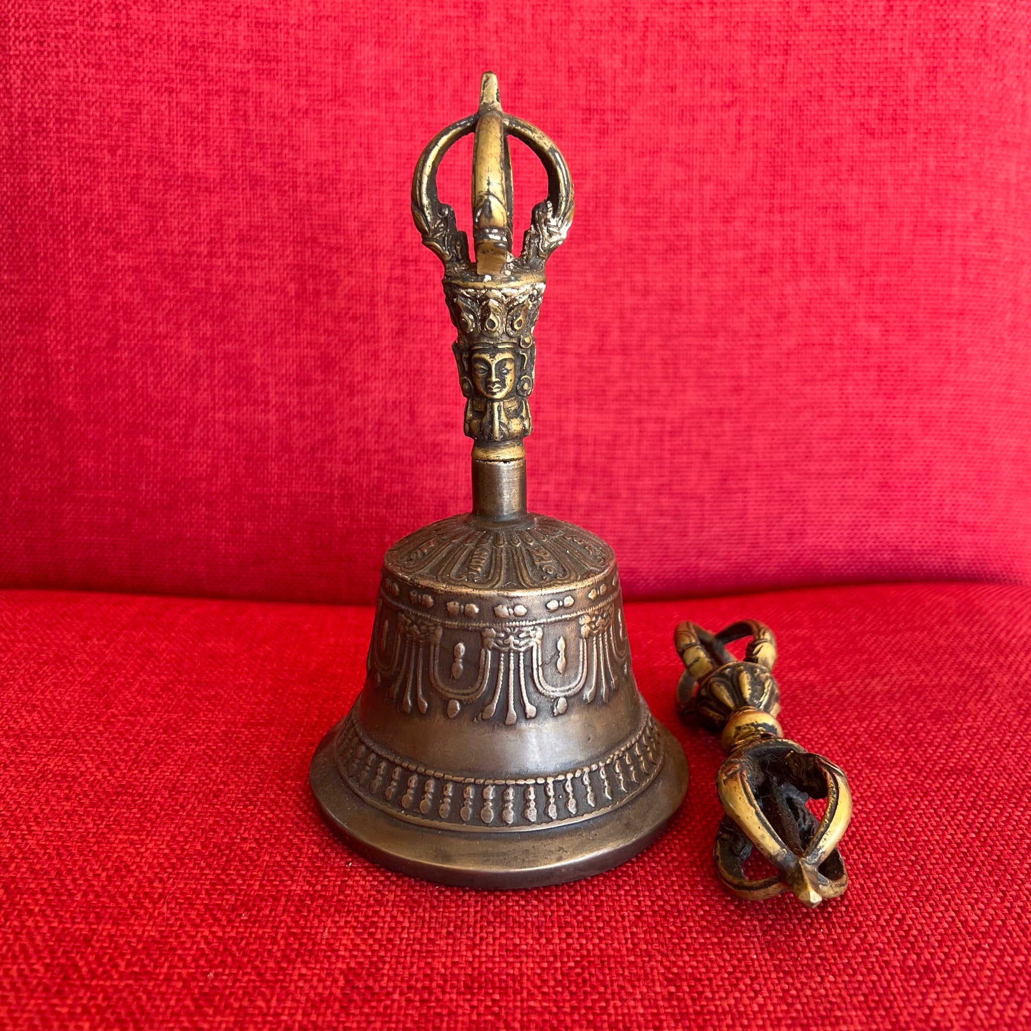 Large Antique Style Bell & Dorje from Dehradun
