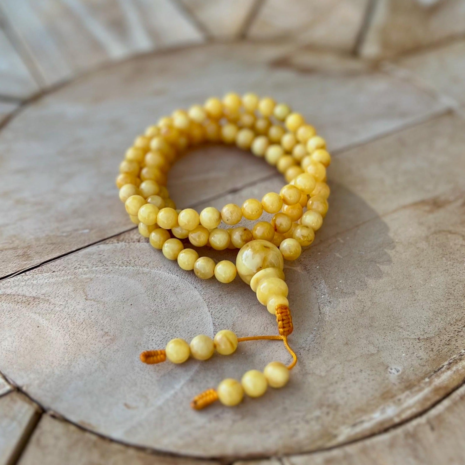 8mm Amber Mala Prayer Beads