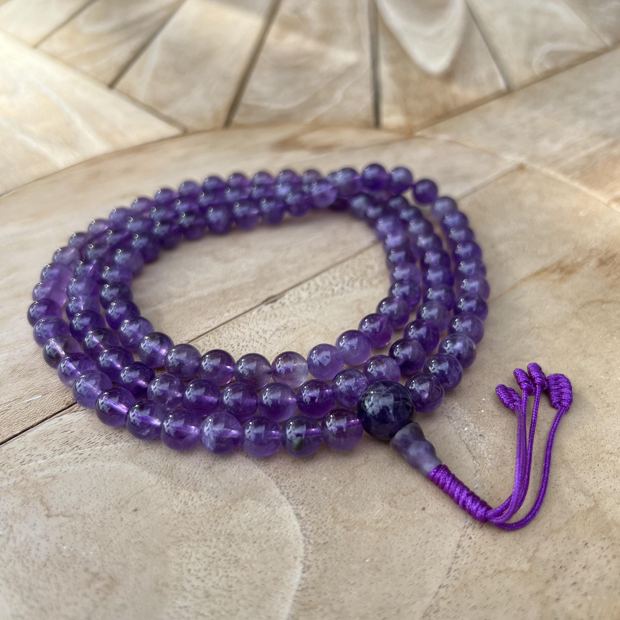 8mm Amethyst Mala Prayer Beads