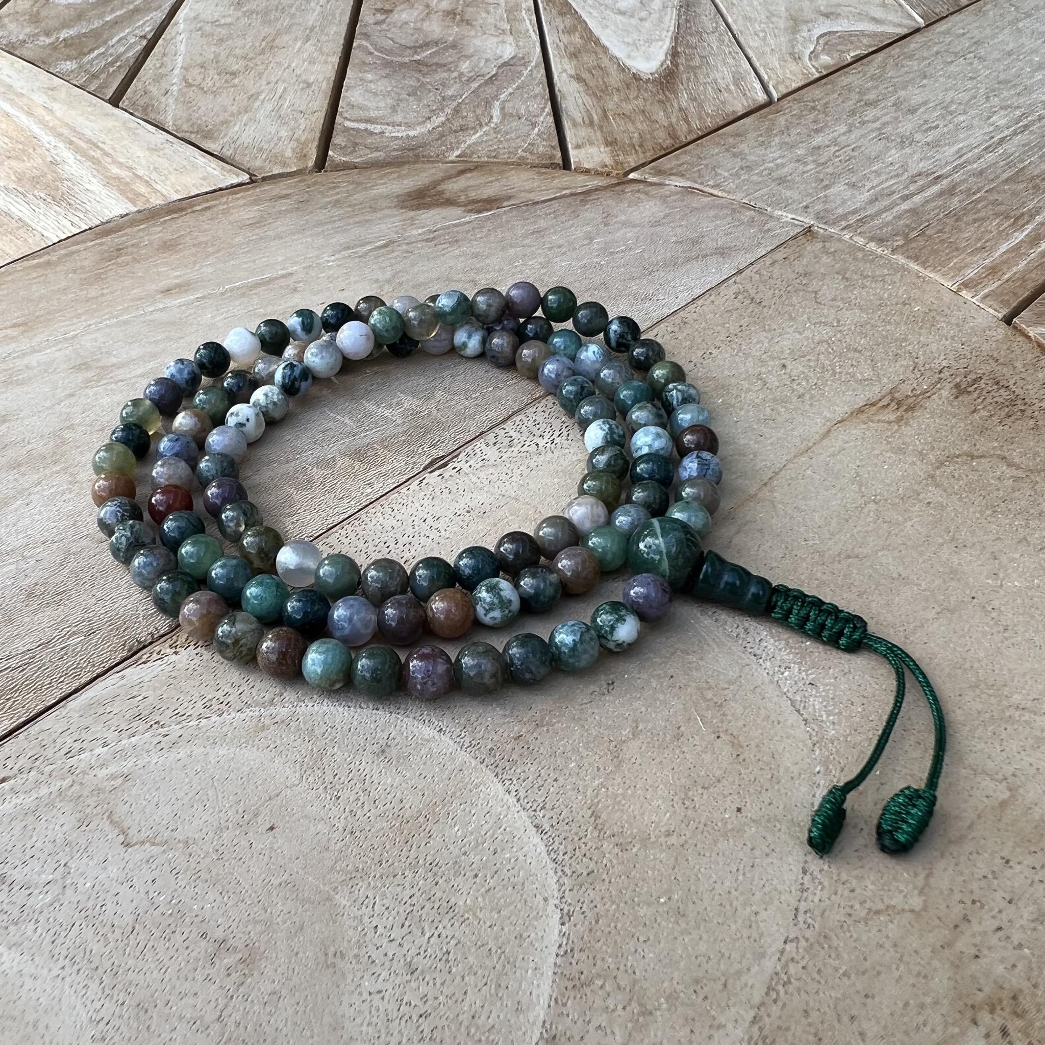 6.5mm Mixed Agate Mala Prayer Beads