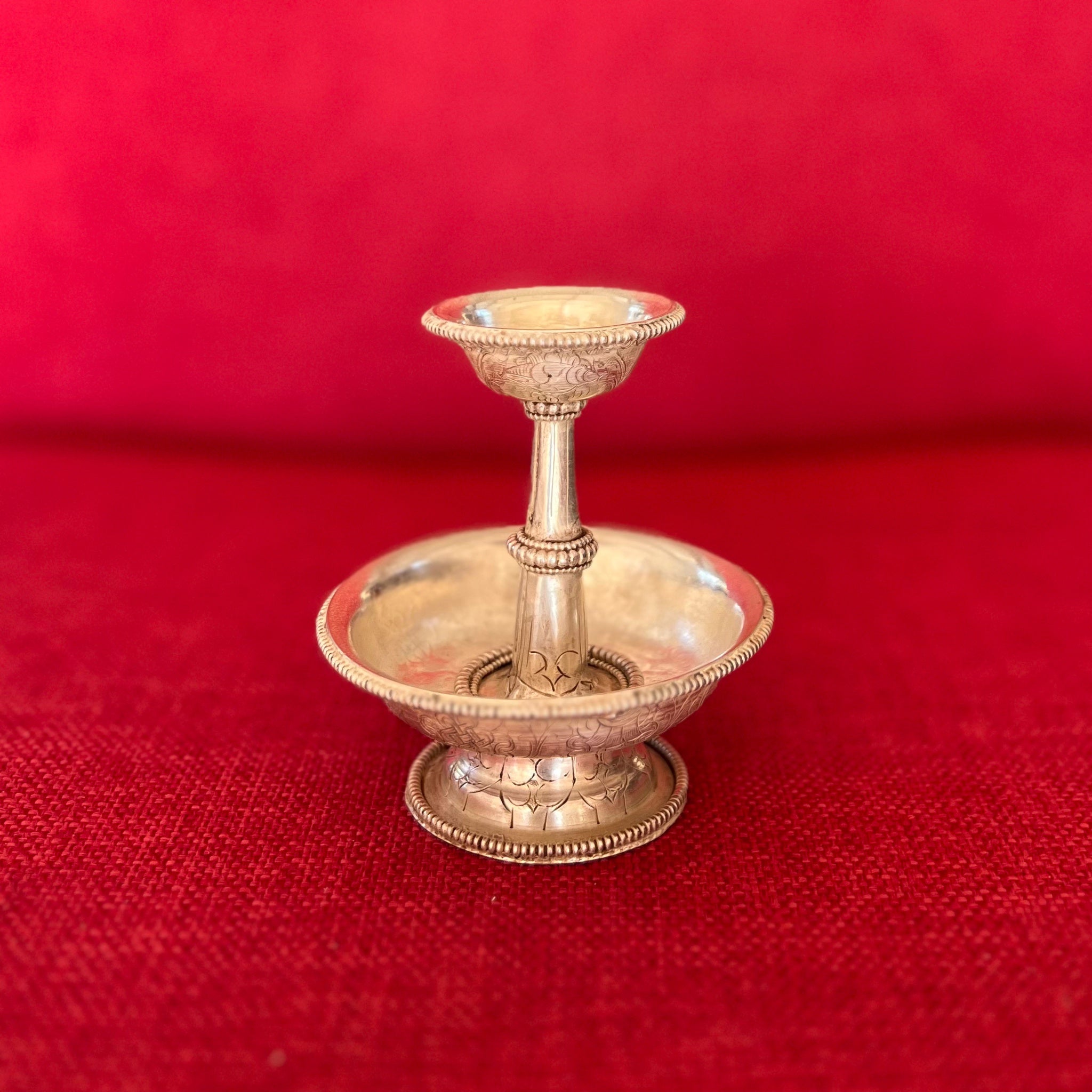 8cm Silver Plated Copper Serkyem with etching