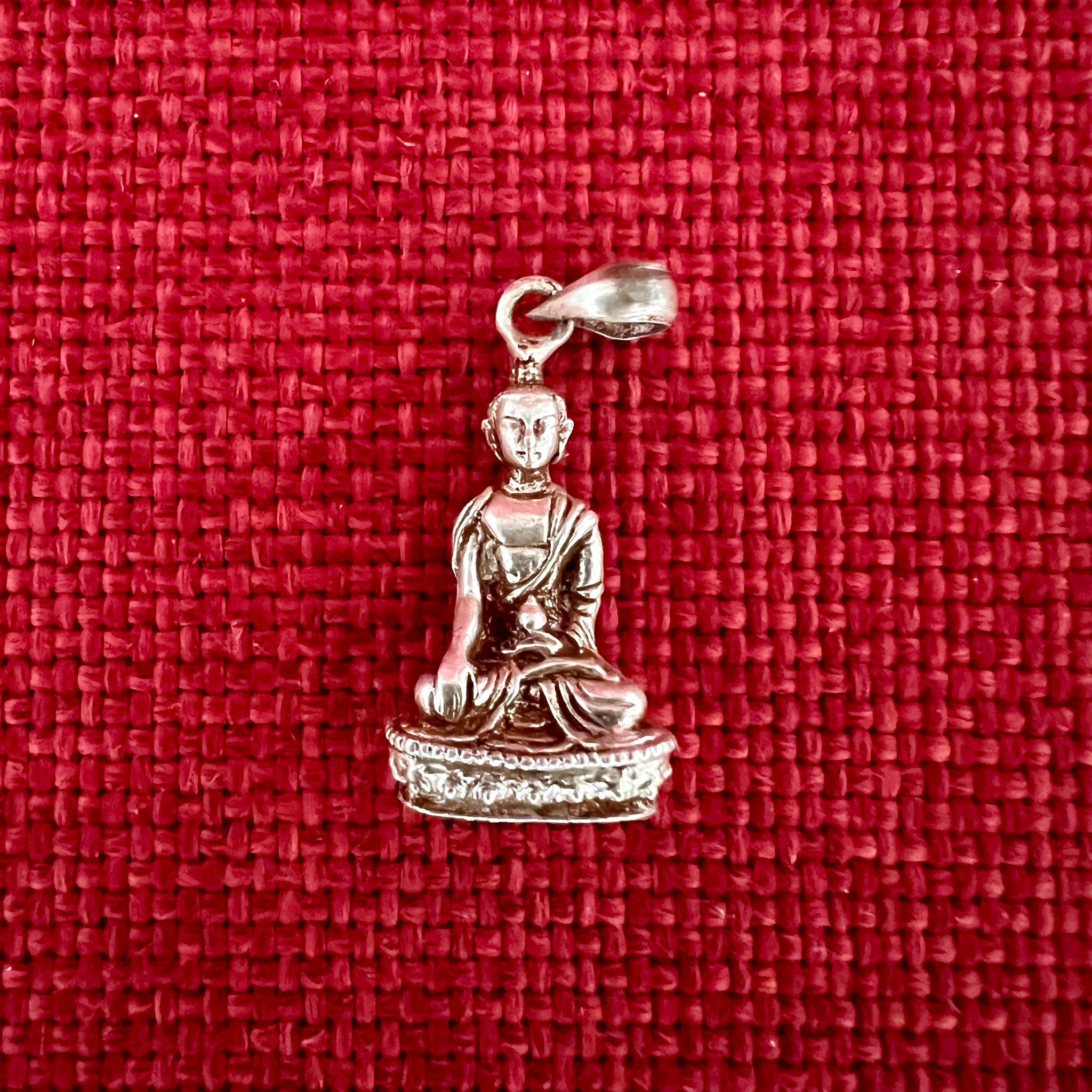 2cm Oxidised Sterling Silver Buddha Pendant