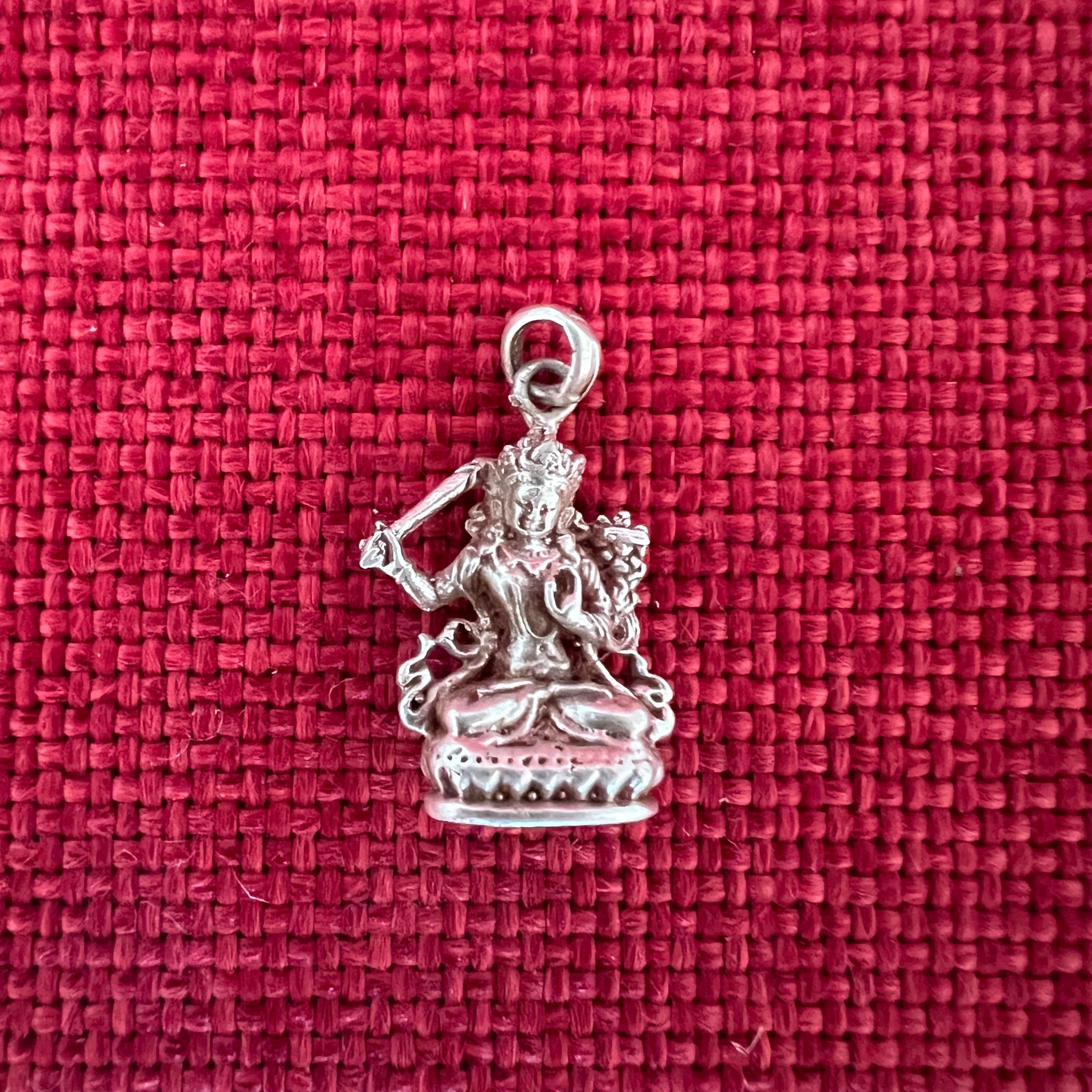 2cm oxidised silver Manjushri pendant