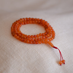 Orange Carnelian Mala Prayer Beads 5.5mm