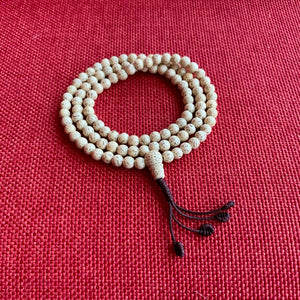 5mm Lotus Seed Mala with brown string and adjustable knot