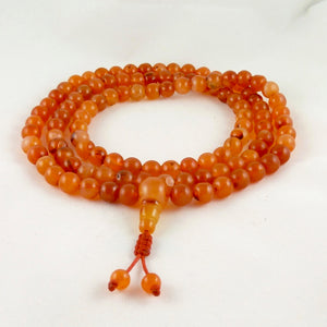 Orange Carnelian Mala Prayer Beads 6mm