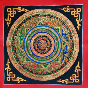 Mandala Painting Double Dorje Star Shape Decorative Corners