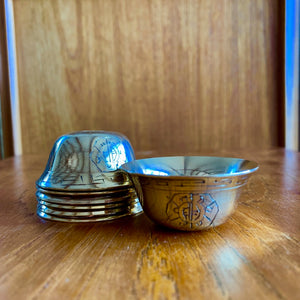 5cm Brass Offering Bowls engraved with Auspicious Symbols