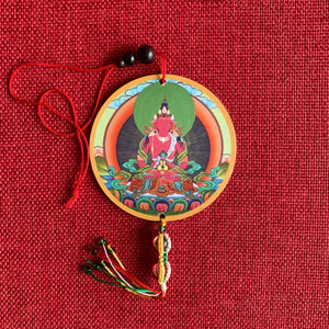 Buddha Amitayus Wooden Hanging Disc