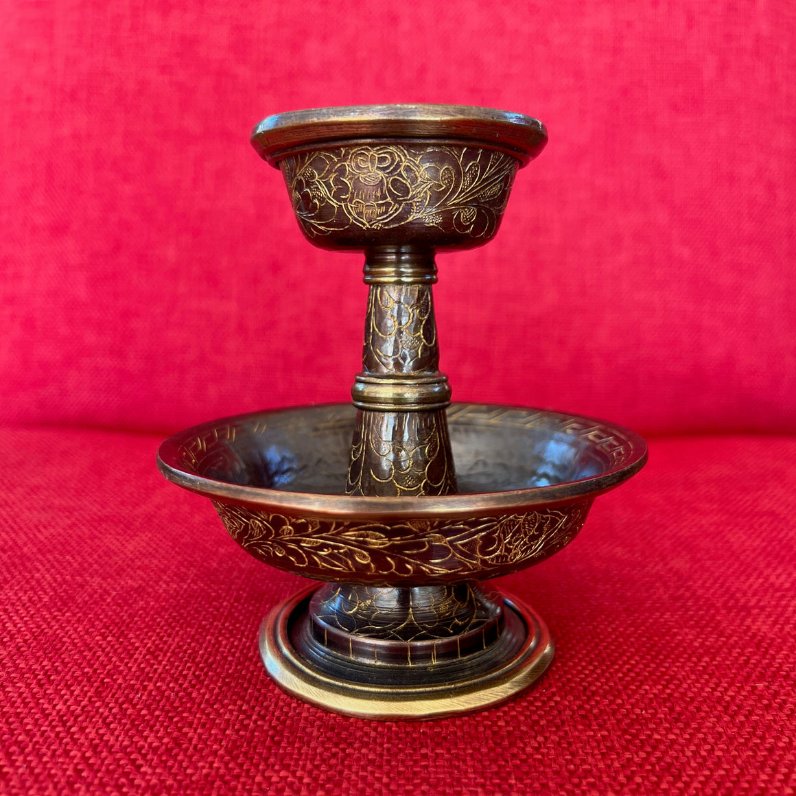 11cm Diameter Oxidised Copper Serkyem