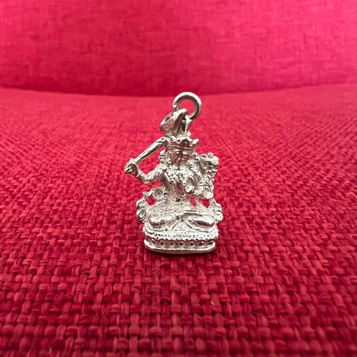 2cm Shiny Silver Manjushri pendant