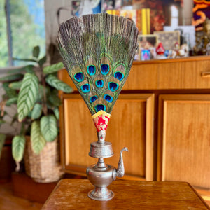20cm handmade silver plated copper bhumpa (tibetan ritual vase) with antique style finish