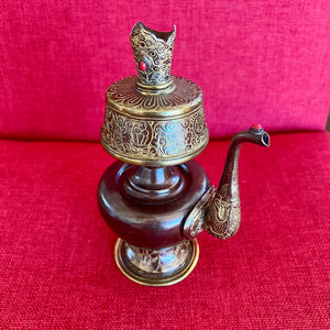 20cm handmade oxidised copper bhumpa (tibetan ritual vase)