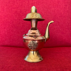 17cm High Light Copper Bhumpa with Embossed Design on the Side