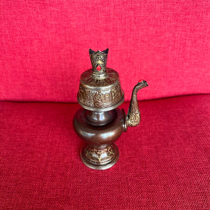 16cm handmade oxidised copper bhumpa (tibetan ritual vase) 
