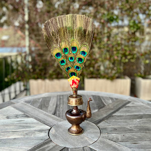 20cm handmade oxidised copper bhumpa (tibetan ritual vase)