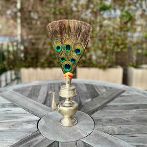 20cm handmade silver plated copper bhumpa (tibetan ritual vase) 