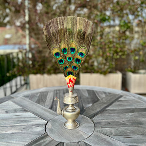 20cm handmade silver plated copper bhumpa (tibetan ritual vase) 