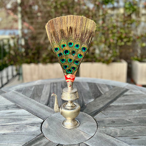 20cm handmade silver plated copper bhumpa (tibetan ritual vase) 