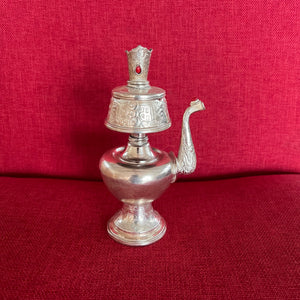 16cm handmade silver plated copper bhumpa (tibetan ritual vase) 