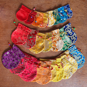 Brocade pouch in various colours and sizes for malas or jewellery