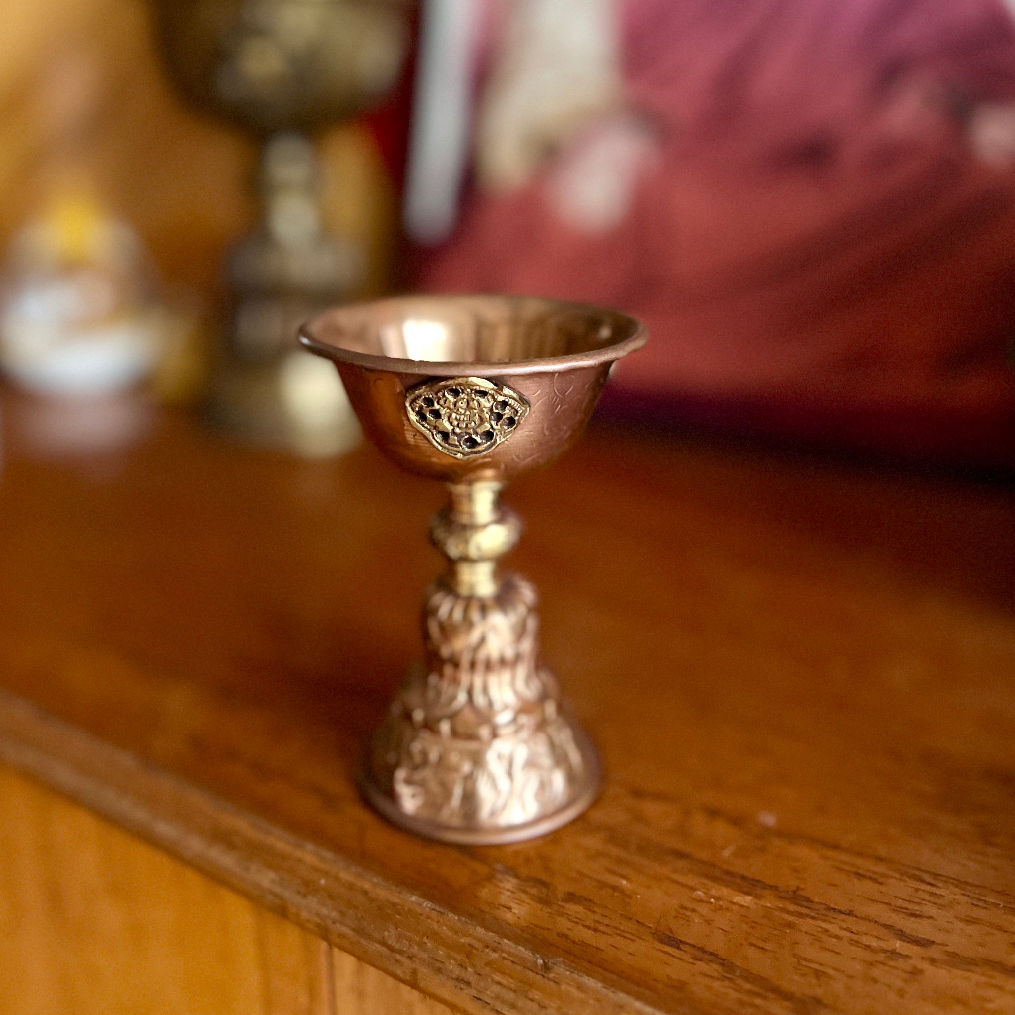 10cm Copper Mix Butterlamp with Embossing
