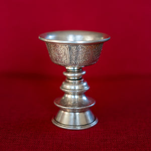 13.5cm Silver Plated Copper Butterlamp (Candle Holder)