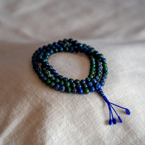 Azurite Mala Prayer Beads 7.5mm