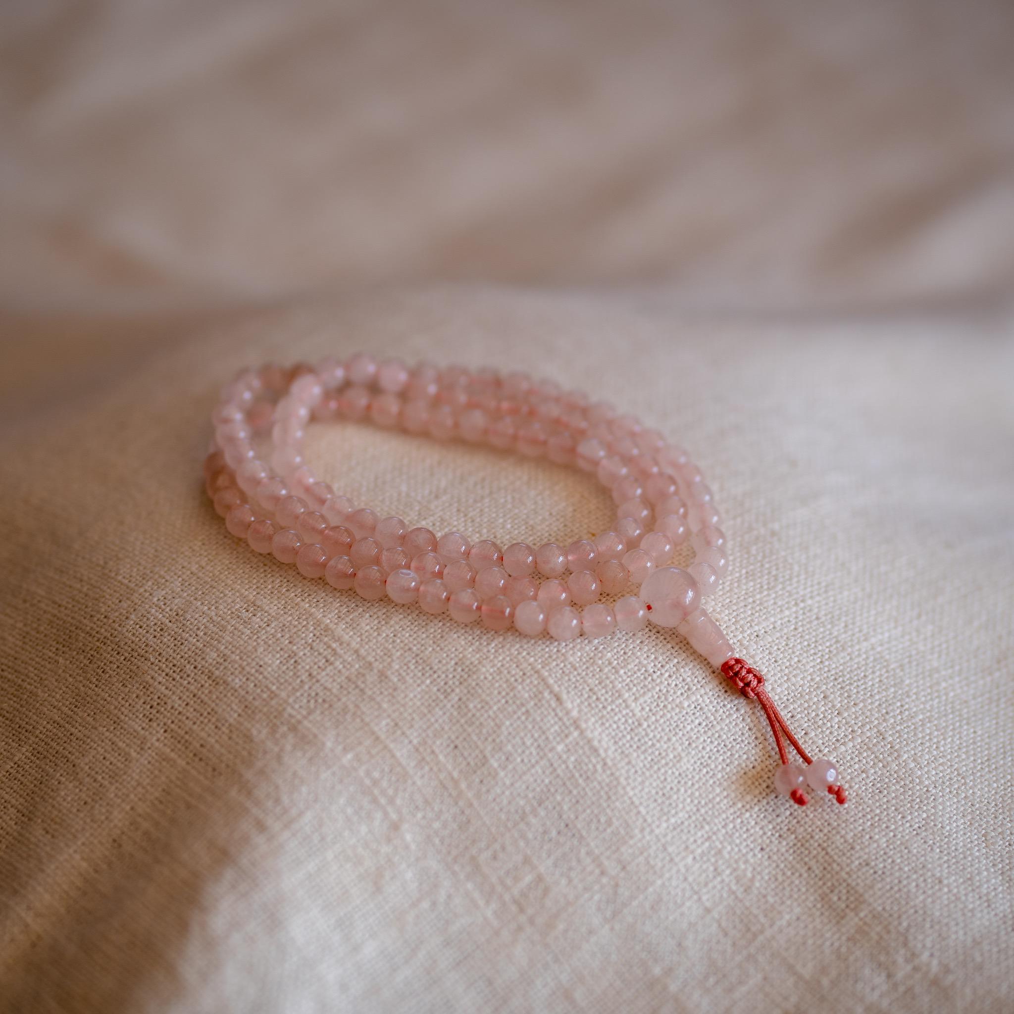 Rose Quartz Mala 6mm Jalu Jems Buddhist Supplies Australia