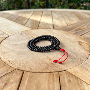 6mm Rosewood Mala Prayer Beads with Red String