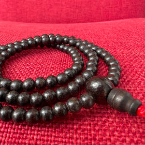 6mm Rosewood Mala Prayer Beads with Red String