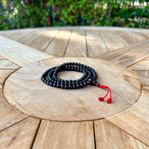 7mm Rosewood Mala Prayer Beads with Red String