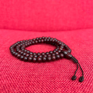 8mm Rosewood Mala Prayer Beads with Brown String