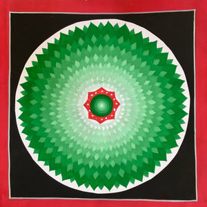 Mandala Painting green lotus