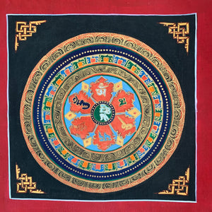Mandala Painting with Om Mani Padme Hung