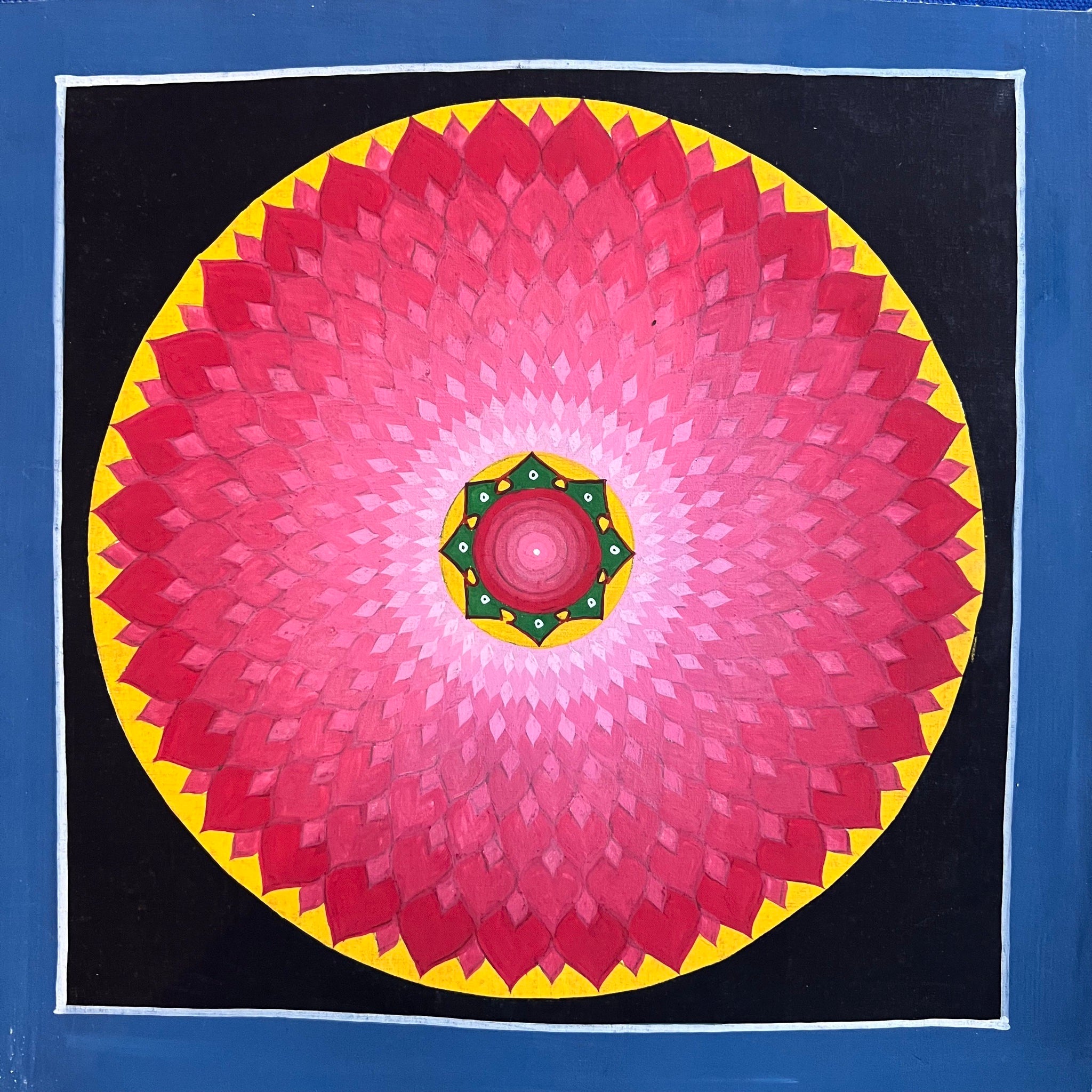 Pink Mandala Painting in Lotus Pattern