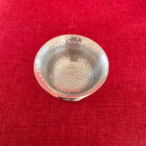8cm Diameter Silver Plated Copper Offering Bowls with Stand and Etching 