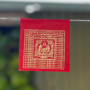 Lokta Paper Prayer Flags Medicine Buddha 7cm x 7.5cm