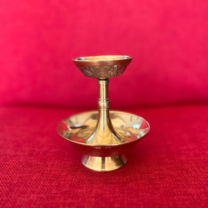 9.5cm Brass Serkyem with etching around cup