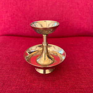 9.5cm Brass Serkyem with etching around cup