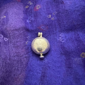 2.3cm Round Silver Locket with Etched Auspicious Symbols