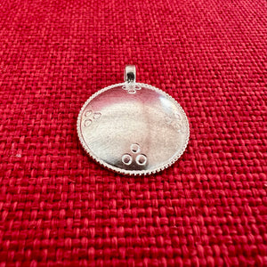 2.5cm diameter silver melong (symbolic mirror)