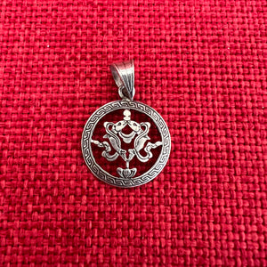 2cm silver pendant with Buddhist Auspicious Fishes symbol