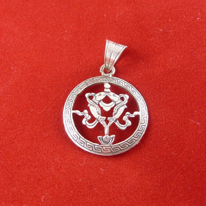 2cm silver pendant with Buddhist Auspicious Fishes symbol