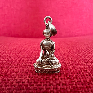 2cm Oxidised Sterling Silver Buddha Pendant
