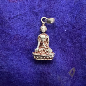 2cm Oxidised Sterling Silver Buddha Pendant