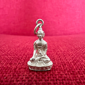 Shiny Sterling Silver Buddha Pendant