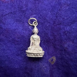 Shiny Sterling Silver Buddha Pendant