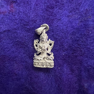 1.5cm shiny silver Chenrezig pendant